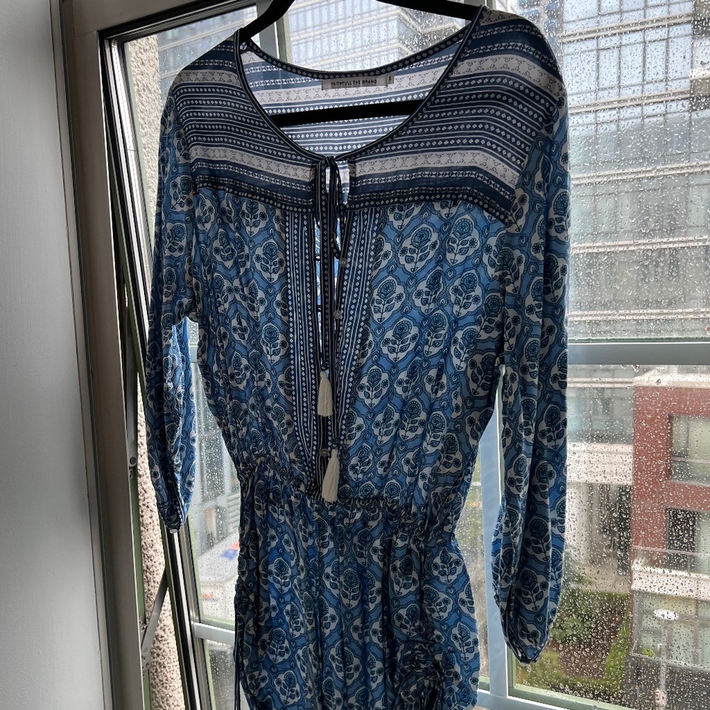 Faithfull the brand blue floral romper - BRAND NEW - SIZE M
